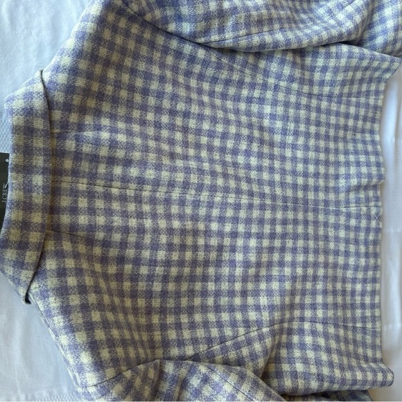 J.Crew Cropped double breasted blazer in Size 14 Heather Grey Purple Plaid - Picture 13 of 14